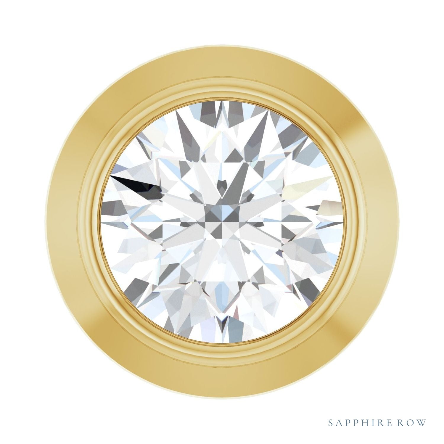 Sapphire Row Lab-Grown Diamond Round Bezel Slide Pendant - 14K Yellow Gold, 0.06 ctw