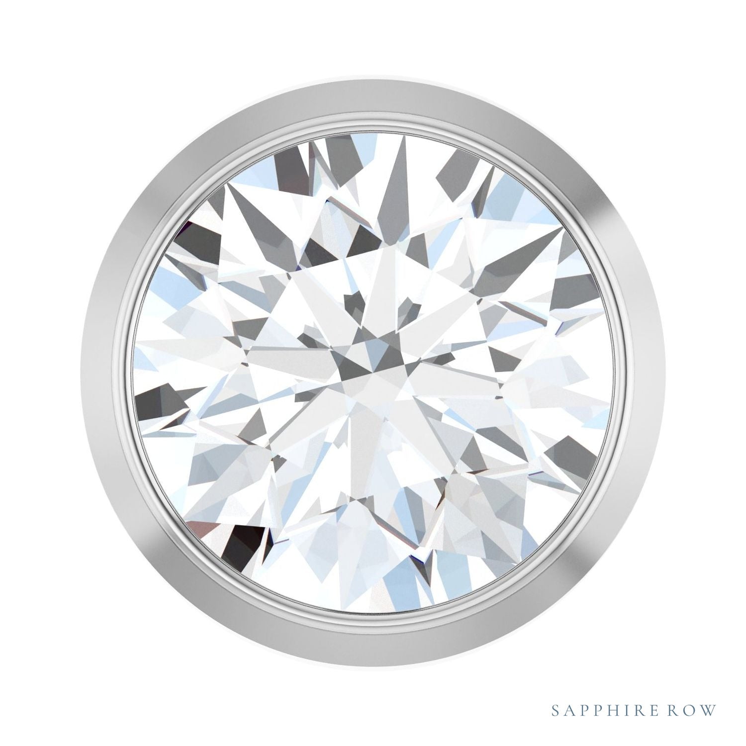 Sapphire Row Lab-Grown Diamond Round Bezel Slide Pendant - 14K White Gold, 1/2 ctw