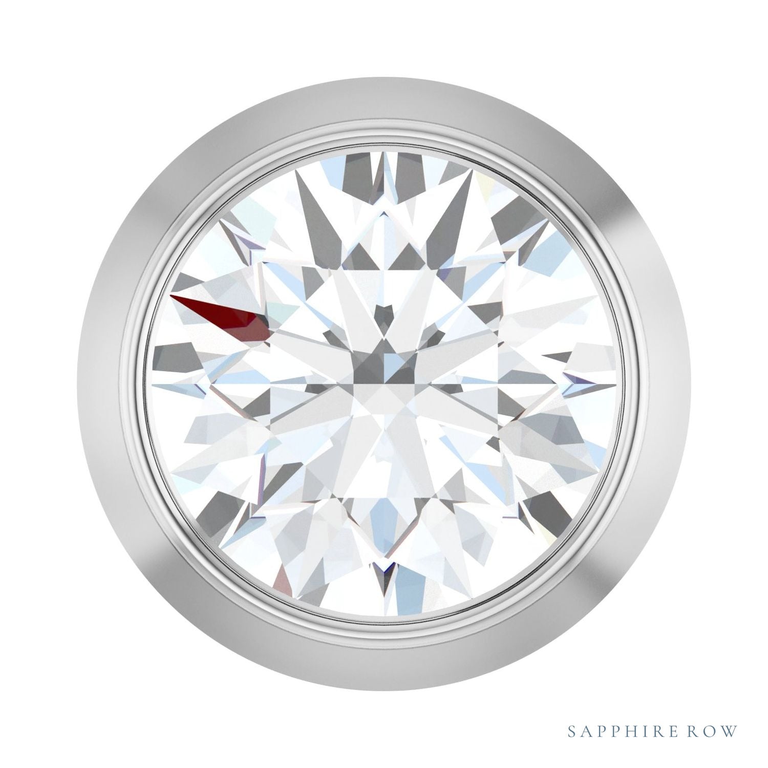 Sapphire Row Lab-Grown Diamond Round Bezel Slide Pendant - 14K White Gold, 1/4 ctw