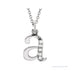 Sapphire Row Natural Diamond Lowercase Initial Necklace - a, 14K White Gold