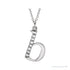 Sapphire Row Natural Diamond Lowercase Initial Necklace - b, 14K White Gold