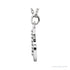 Sapphire Row Natural Diamond Lowercase Initial Necklace - b, 14K White Gold (view 2)