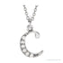 Sapphire Row Natural Diamond Lowercase Initial Necklace - c, 14K White Gold