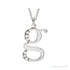 Sapphire Row Natural Diamond Lowercase Initial Necklace - g, 14K White Gold