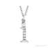 Sapphire Row Natural Diamond Lowercase Initial Necklace - i, 14K White Gold