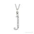 Sapphire Row Natural Diamond Lowercase Initial Necklace - j, 14K White Gold