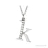 Sapphire Row Natural Diamond Lowercase Initial Necklace - k, 14K White Gold