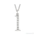 Sapphire Row Natural Diamond Lowercase Initial Necklace - l, 14K White Gold