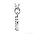 Sapphire Row Natural Diamond Lowercase Initial Necklace - o, 14K White Gold (view 2)