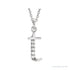 Sapphire Row Natural Diamond Lowercase Initial Necklace - t, 14K White Gold