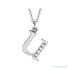 Sapphire Row Natural Diamond Lowercase Initial Necklace - u, 14K White Gold
