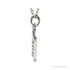 Sapphire Row Natural Diamond Lowercase Initial Necklace - u, 14K White Gold (view 2)