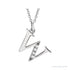 Sapphire Row Natural Diamond Lowercase Initial Necklace - w, 14K White Gold