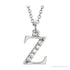 Sapphire Row Natural Diamond Lowercase Initial Necklace - z, 14K White Gold