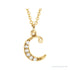 Sapphire Row Natural Diamond Lowercase Initial Necklace - c, 14K Yellow Gold