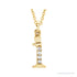 Sapphire Row Natural Diamond Lowercase Initial Necklace - i, 14K Yellow Gold