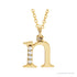 Sapphire Row Natural Diamond Lowercase Initial Necklace - n, 14K Yellow Gold