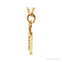 Sapphire Row Natural Diamond Lowercase Initial Necklace - u, 14K Yellow Gold (view 2)