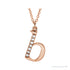 Sapphire Row Natural Diamond Lowercase Initial Necklace - b, 14K Rose Gold
