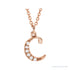 Sapphire Row Natural Diamond Lowercase Initial Necklace - c, 14K Rose Gold