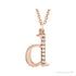 Sapphire Row Natural Diamond Lowercase Initial Necklace - d, 14K Rose Gold