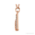 Sapphire Row Natural Diamond Lowercase Initial Necklace - d, 14K Rose Gold (view 2)
