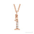Sapphire Row Natural Diamond Lowercase Initial Necklace - i, 14K Rose Gold