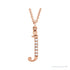 Sapphire Row Natural Diamond Lowercase Initial Necklace - j, 14K Rose Gold