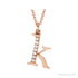 Sapphire Row Natural Diamond Lowercase Initial Necklace - k, 14K Rose Gold