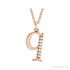 Sapphire Row Natural Diamond Lowercase Initial Necklace - q, 14K Rose Gold