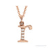 Sapphire Row Natural Diamond Lowercase Initial Necklace - r, 14K Rose Gold