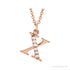 Sapphire Row Natural Diamond Lowercase Initial Necklace - x, 14K Rose Gold