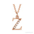 Sapphire Row Natural Diamond Lowercase Initial Necklace - z, 14K Rose Gold