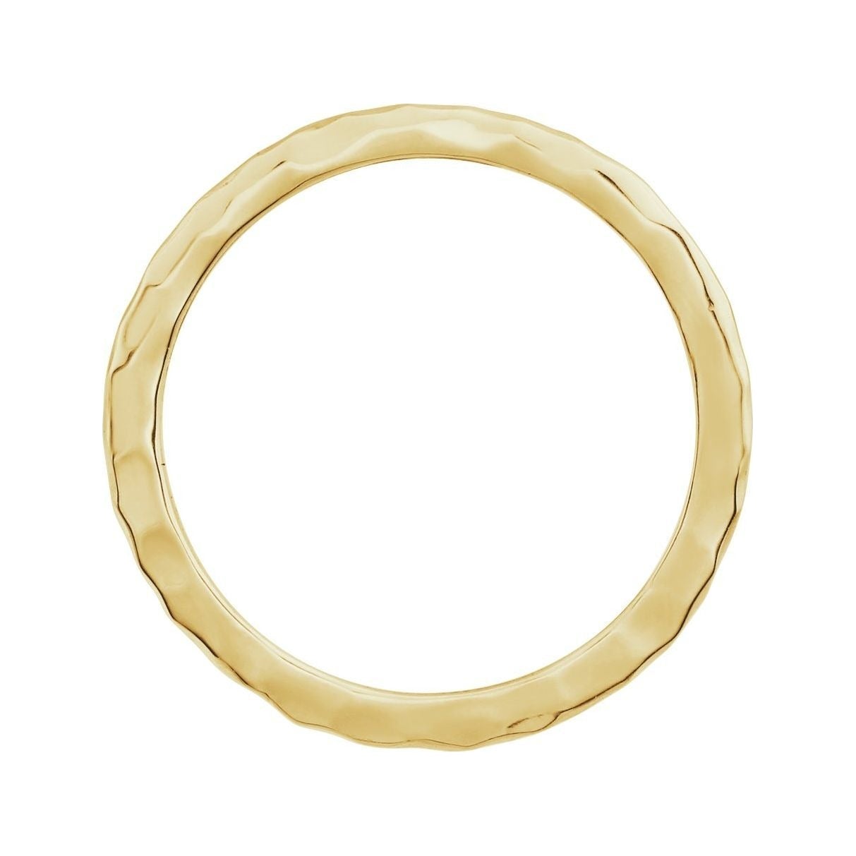 Sapphire Row Gold Hammered Stacking Ring - 14K Yellow Gold (view 2)