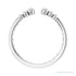 Sapphire Row Gold Bead Detail Open Ring - Platinum (view 2)