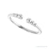 Sapphire Row Gold Bead Detail Open Ring - Platinum (view 5)