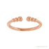 Sapphire Row Gold Bead Detail Open Ring - 14K Rose Gold (view 3)