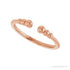 Sapphire Row Gold Bead Detail Open Ring - 14K Rose Gold (view 5)