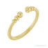 Sapphire Row Gold Bead Detail Open Ring - 14K Yellow Gold