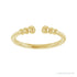 Sapphire Row Gold Bead Detail Open Ring - 14K Yellow Gold (view 3)