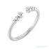Sapphire Row Gold Bead Detail Open Ring - 14K White Gold