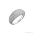Sapphire Row Gold Beaded Dome Ring - 14K White Gold
