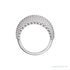 Sapphire Row Gold Beaded Dome Ring - Platinum (view 2)