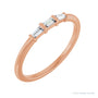 Sapphire Row Natural Diamond Baguette Trio Stacking Ring - 14K Rose Gold