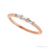 Sapphire Row Natural Diamond Baguette Trio Stacking Ring - 14K Rose Gold (view 5)