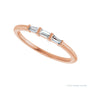 Sapphire Row Natural Diamond Baguette Trio Stacking Ring - 14K Rose Gold (view 5)