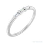 Sapphire Row Natural Diamond Baguette Trio Stacking Ring - 14K White Gold