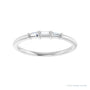 Sapphire Row Natural Diamond Baguette Trio Stacking Ring - Platinum (view 3)