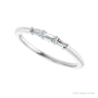 Sapphire Row Natural Diamond Baguette Trio Stacking Ring - Platinum (view 5)