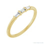 Sapphire Row Natural Diamond Baguette Trio Stacking Ring - 14K Yellow Gold